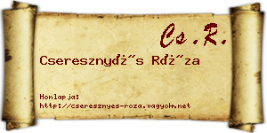 Cseresznyés Róza névjegykártya